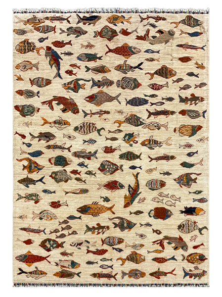 27907- Royal Chobi Ziegler Afghan Hand-Knotted Contemporary/Traditional/Size:  8'0" x 5'6"/244cmx 168cm
