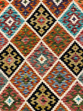 27572 - Kelim Hand-Woven/Flat-Weaved/Afghan Kelim/Carpet Modern/Nomadic Authentic/Size: 6'5" x 4'2"/196cm × 127cm
