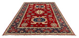 27808-Kazak Hand-Knotted/Handmade Afghan Rug/Carpet Tribal/Nomadic Authentic/ Size: 9'5" x 6'6"/287m x 198cm