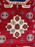 27808-Kazak Hand-Knotted/Handmade Afghan Rug/Carpet Tribal/Nomadic Authentic/ Size: 9'5" x 6'6"/287m x 198cm