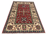 27522-Kazak Hand-Knotted/Handmade Afghan Rug/Carpet Tribal/Nomadic Authentic/ Size: 6'6" x 3'8"/198cm x 142cm