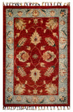 26525-Chobi Ziegler Hand-Knotted/Handmade Afghan Rug/Carpet Modern Authentic/Size: 3'0" x 1'9"