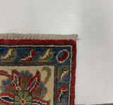 27522-Kazak Hand-Knotted/Handmade Afghan Rug/Carpet Tribal/Nomadic Authentic/ Size: 6'6" x 3'8"/198cm x 142cm