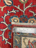 27522-Kazak Hand-Knotted/Handmade Afghan Rug/Carpet Tribal/Nomadic Authentic/ Size: 6'6" x 3'8"/198cm x 142cm