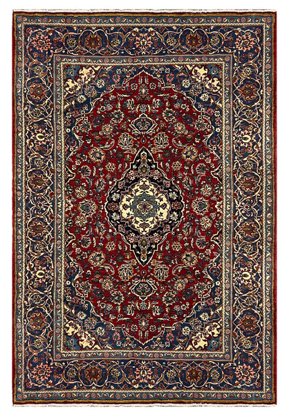 27486-Kashan Hand-Knotted/Handmade Persian Rug/Carpet Traditional/Authentic/Size:  9'5" x 6'6" /287cm x 198cm