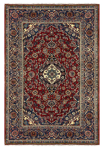 27486-Kashan Hand-Knotted/Handmade Persian Rug/Carpet Traditional/Authentic/Size:  9'5" x 6'6" /287cm x 198cm