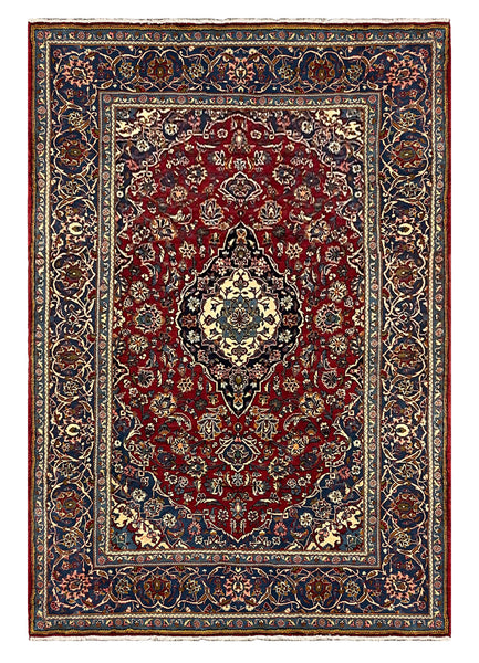 27486-Kashan Hand-Knotted/Handmade Persian Rug/Carpet Traditional/Authentic/Size:  9'5" x 6'6" /287cm x 198cm