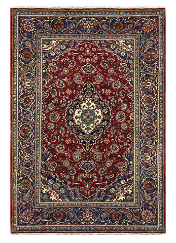 27486-Kashan Hand-Knotted/Handmade Persian Rug/Carpet Traditional/Authentic/Size:  9'5" x 6'6" /287cm x 198cm