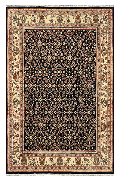 27353-Hamadan Hand-Knotted/Handmade Persian Rug/Carpet Tribal/Nomadic Authentic/ Size: 8'8" x 5'5"/263cm x 164cm
