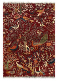 27821-Chobi Ziegler Handmade/Hand-knotted Afghan Rug/Carpet Tribal/Nomadic Authentic/ Size: 5'10" x 4'0" / 178cm x 122cm