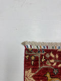 27821-Chobi Ziegler Handmade/Hand-knotted Afghan Rug/Carpet Tribal/Nomadic Authentic/ Size: 5'10" x 4'0" / 178cm x 122cm