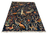 27822-Chobi Ziegler Handmade/Hand-knotted Afghan Rug/Carpet Tribal/Nomadic Authentic/ Size: 5'8" x 4'1" / 173cm x 124cm
