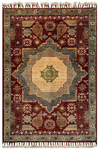 26287-Chobi Ziegler Hand-Knotted/Handmade Afghan Rug/Carpet Modern Authentic/Size: 3'0" x 2'0"/91cm x 61cm