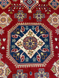 27942-Royal Kazak Hand-Knotted/Handmade Afghan Rug/Carpet Tribal/Nomadic Authentic/ Size: 9'0" x 5'8"/274m x 173cm