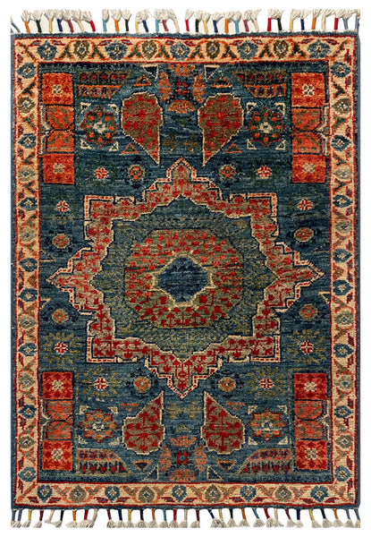 26292-Chobi Ziegler Hand-Knotted/Handmade Afghan Rug/Carpet Modern Authentic/Size: 2'8" x 1'9"