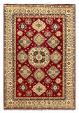 27807-Kazak Hand-Knotted/Handmade Afghan Rug/Carpet Tribal/Nomadic Authentic/ Size: 9'6" x 6'4"/290m x 193cm