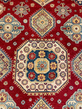27807-Kazak Hand-Knotted/Handmade Afghan Rug/Carpet Tribal/Nomadic Authentic/ Size: 9'6" x 6'4"/290m x 193cm