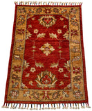 26489-Chobi Ziegler Hand-Knotted/Handmade Afghan Rug/Carpet Modern Authentic/Size: 3'1" x 1'9"