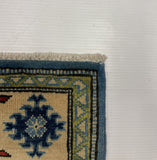 27524-Kazak Hand-Knotted/Handmade Afghan Rug/Carpet Tribal/Nomadic Authentic/ Size: 6'1" x 4'2"/185cm x 127cm