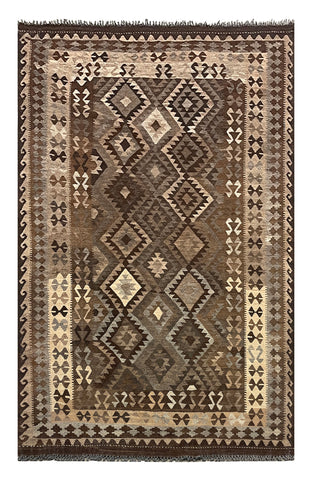 27578- Kelim Hand-Woven/Flat-Weaved/Afghan Kelim/Carpet Modern/Nomadic Authentic/Size: 9'7" x 6'1"/292cm ×185cm