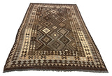 27578- Kelim Hand-Woven/Flat-Weaved/Afghan Kelim/Carpet Modern/Nomadic Authentic/Size: 9'7" x 6'1"/292cm ×185cm