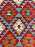 27564 - Kelim Hand-Woven/Flat-Weaved/Afghan Kelim/Carpet Modern/Nomadic Authentic/Size: 9'9" x 6'5"/297cm × 196cm