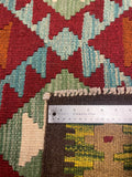 27564 - Kelim Hand-Woven/Flat-Weaved/Afghan Kelim/Carpet Modern/Nomadic Authentic/Size: 9'9" x 6'5"/297cm × 196cm