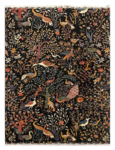27819-Chobi Ziegler Handmade/Hand-knotted Afghan Rug/Carpet Tribal/Nomadic Authentic/ Size: 7'7" x 5'8" / 231cm x 173cm