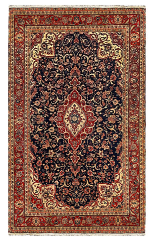 27352-Hamadan Hand-Knotted/Handmade Persian Rug/Carpet Tribal/Nomadic Authentic/ Size: 7'10" x 4'7"/240cm x 140cm