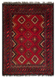 26415- Khal Mohammad Afghan Hand-Knotted Authentic/Traditional/Rug/Size: 2'0" x 1'3"