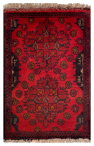 26452 - Khal Mohammad Afghan Hand-Knotted Authentic/Traditional/Rug/Size: 2'1" x 1'3"