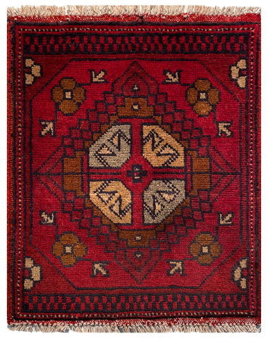 26455 - Khal Mohammad Afghan Hand-Knotted Authentic/Traditional/Rug/Size: 1'8" x 1'4"