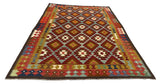 27560 - Kelim Hand-Woven/Flat-Weaved/Afghan Kelim/Carpet Modern/Nomadic Authentic/Size: 9'7" x 6'8"/292cm × 203cm