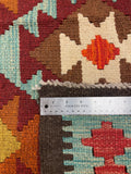 27560 - Kelim Hand-Woven/Flat-Weaved/Afghan Kelim/Carpet Modern/Nomadic Authentic/Size: 9'7" x 6'8"/292cm × 203cm