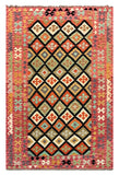 27665 - Kelim Hand-Woven/Flat-Weaved/Afghan Kelim/Carpet Modern/Nomadic Authentic/Size: 9'9" x 6'3"/297cm × 191cm
