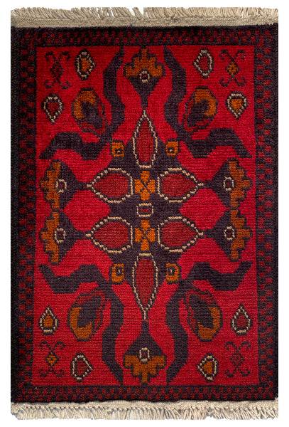 26209 - Khal Mohammad Afghan Hand-Knotted Authentic/Traditional/Rug/Size: 2'0" x 1'3"