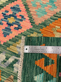 27652 - Kelim Hand-Woven/Flat-Weaved/Afghan Kelim/Carpet Modern/Nomadic Authentic/Size: 9'5" x 6'9"/287cm × 205cm