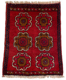 26343 - Khal Mohammad Afghan Hand-Knotted Authentic/Traditional/Rug/Size: 1'8" x 1'4"