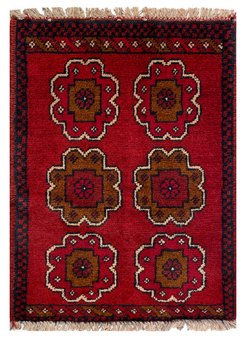 26343 - Khal Mohammad Afghan Hand-Knotted Authentic/Traditional/Rug/Size: 1'8" x 1'4"