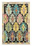 27651 - Kelim Hand-Woven/Flat-Weaved/Afghan Kelim/Carpet Modern/Nomadic Authentic/Size: 9'9" x 6'6"/297cm × 198cm