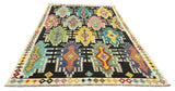 27651 - Kelim Hand-Woven/Flat-Weaved/Afghan Kelim/Carpet Modern/Nomadic Authentic/Size: 9'9" x 6'6"/297cm × 198cm