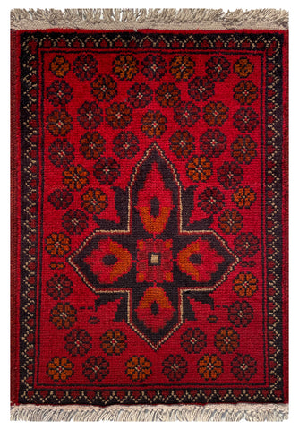 26199 - Khal Mohammad Afghan Hand-Knotted Authentic/Traditional/Rug/Size: 1'9" x 1'3"