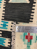 27651 - Kelim Hand-Woven/Flat-Weaved/Afghan Kelim/Carpet Modern/Nomadic Authentic/Size: 9'9" x 6'6"/297cm × 198cm