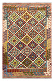 27574 - Kelim Hand-Woven/Flat-Weaved/Afghan Kelim/Carpet Modern/Nomadic Authentic/Size: 6'2" x 4'2"/188cm × 127cm