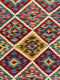 27574 - Kelim Hand-Woven/Flat-Weaved/Afghan Kelim/Carpet Modern/Nomadic Authentic/Size: 6'2" x 4'2"/188cm × 127cm