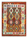 27767 - Kelim Hand-Woven/Flat-Weaved/Afghan Kelim/Carpet Modren/Nomadic Authentic/Size: 5'9" x 4'1"/175 cm ×&nbsp; 124cm