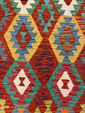 27767 - Kelim Hand-Woven/Flat-Weaved/Afghan Kelim/Carpet Modren/Nomadic Authentic/Size: 5'9" x 4'1"/175 cm ×&nbsp; 124cm