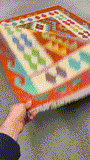 27767 - Kelim Hand-Woven/Flat-Weaved/Afghan Kelim/Carpet Modren/Nomadic Authentic/Size: 5'9" x 4'1"/175 cm ×&nbsp; 124cm