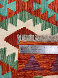 27767 - Kelim Hand-Woven/Flat-Weaved/Afghan Kelim/Carpet Modren/Nomadic Authentic/Size: 5'9" x 4'1"/175 cm ×&nbsp; 124cm