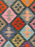 27647 - Kelim Hand-Woven/Flat-Weaved/Afghan Kelim/Carpet Modern/Nomadic Authentic/Size: 5'9" x 4'1"/175cm × 124cm
